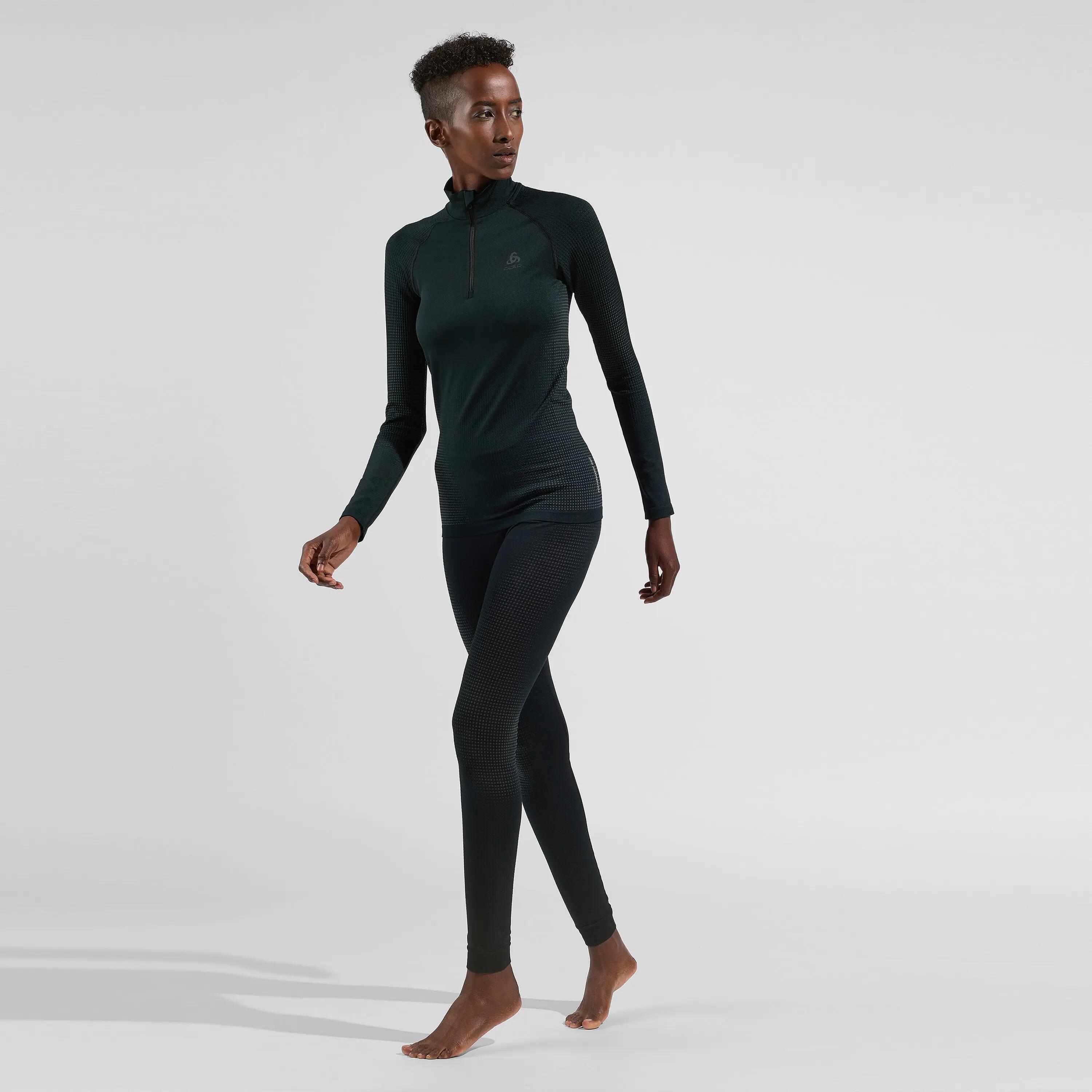 ODLO Shirt Lange Mouwen Halve Rits Performance Warm ECO Thermoshirt ZWART - 2/8