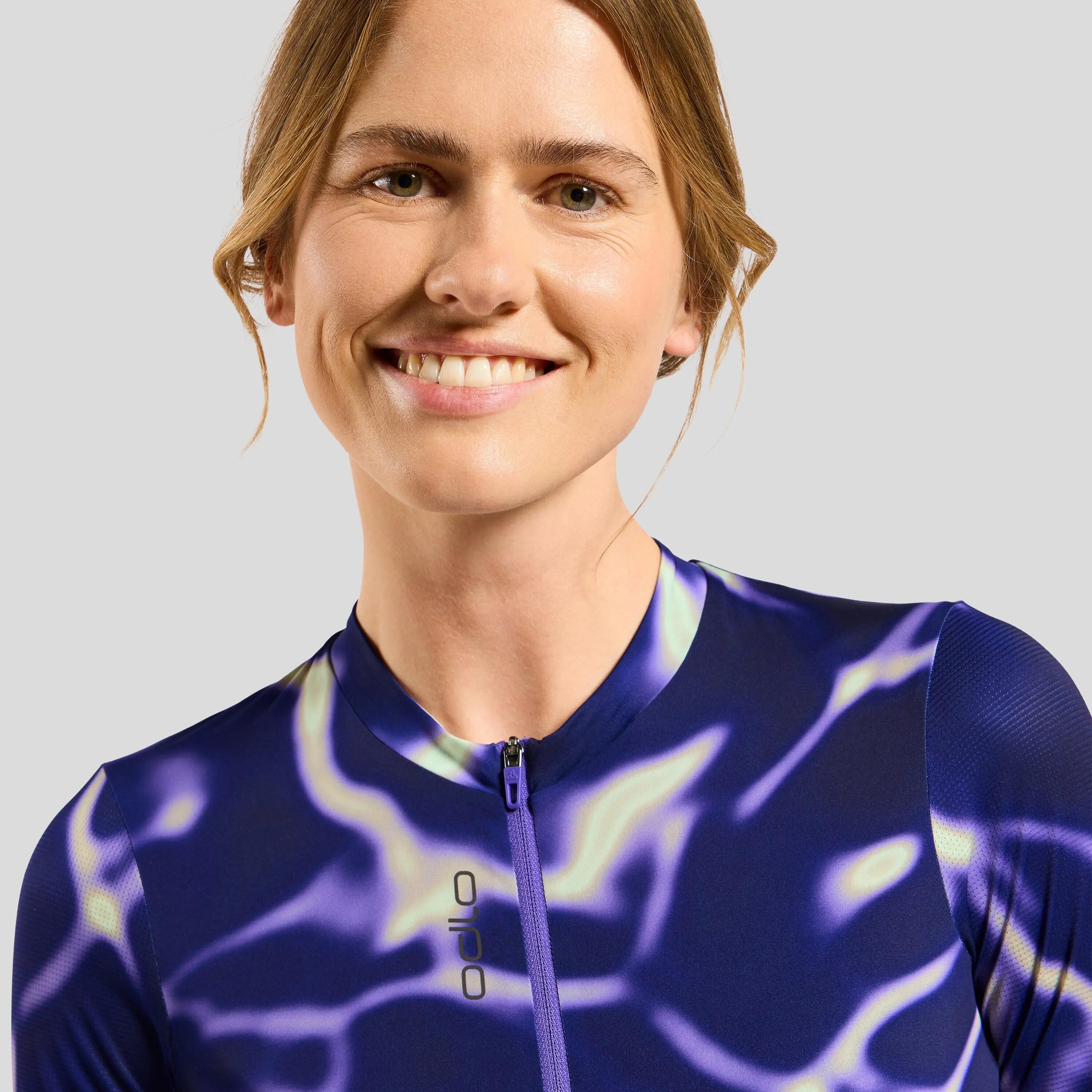 Maglia da ciclismo a zip intera Zeroweight Pro Chill-Tec con stampa ODLO 4/7