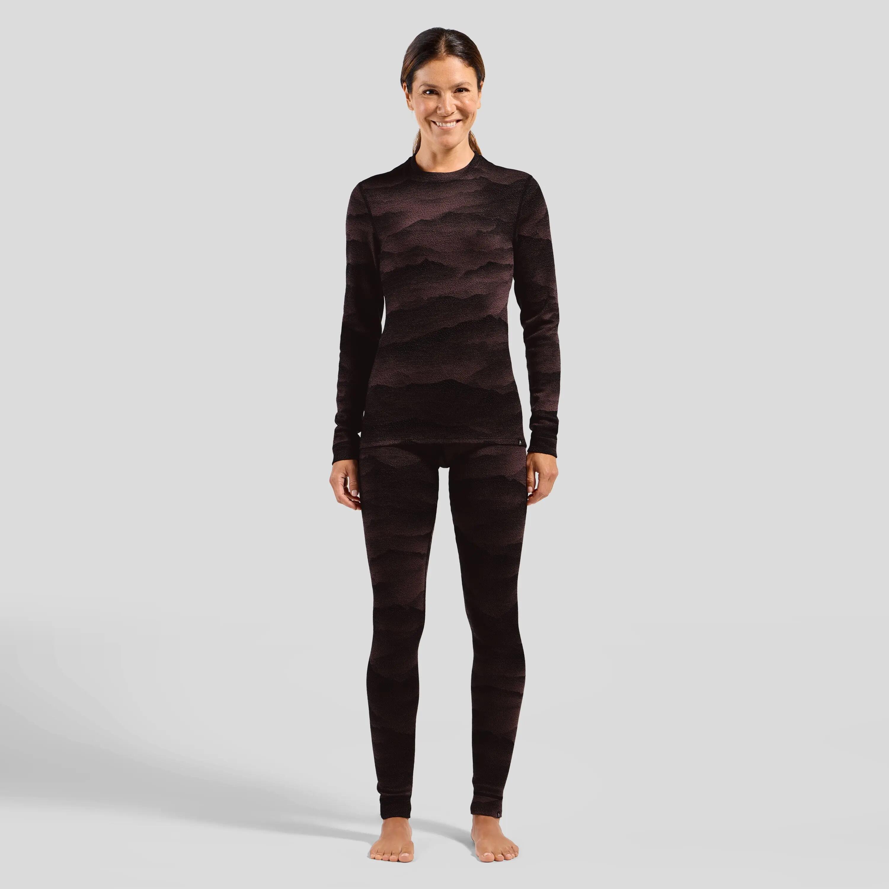 Calzamaglia lunga Odlo Merino Warm Heritage Donna Nero/Purple 3/6
