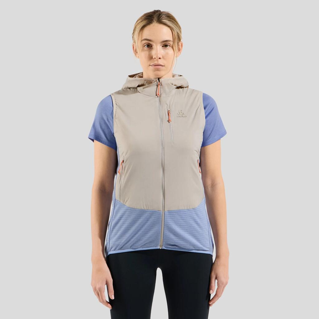 Women's Odlo Ascent Grey/Blue Hybrid Vest