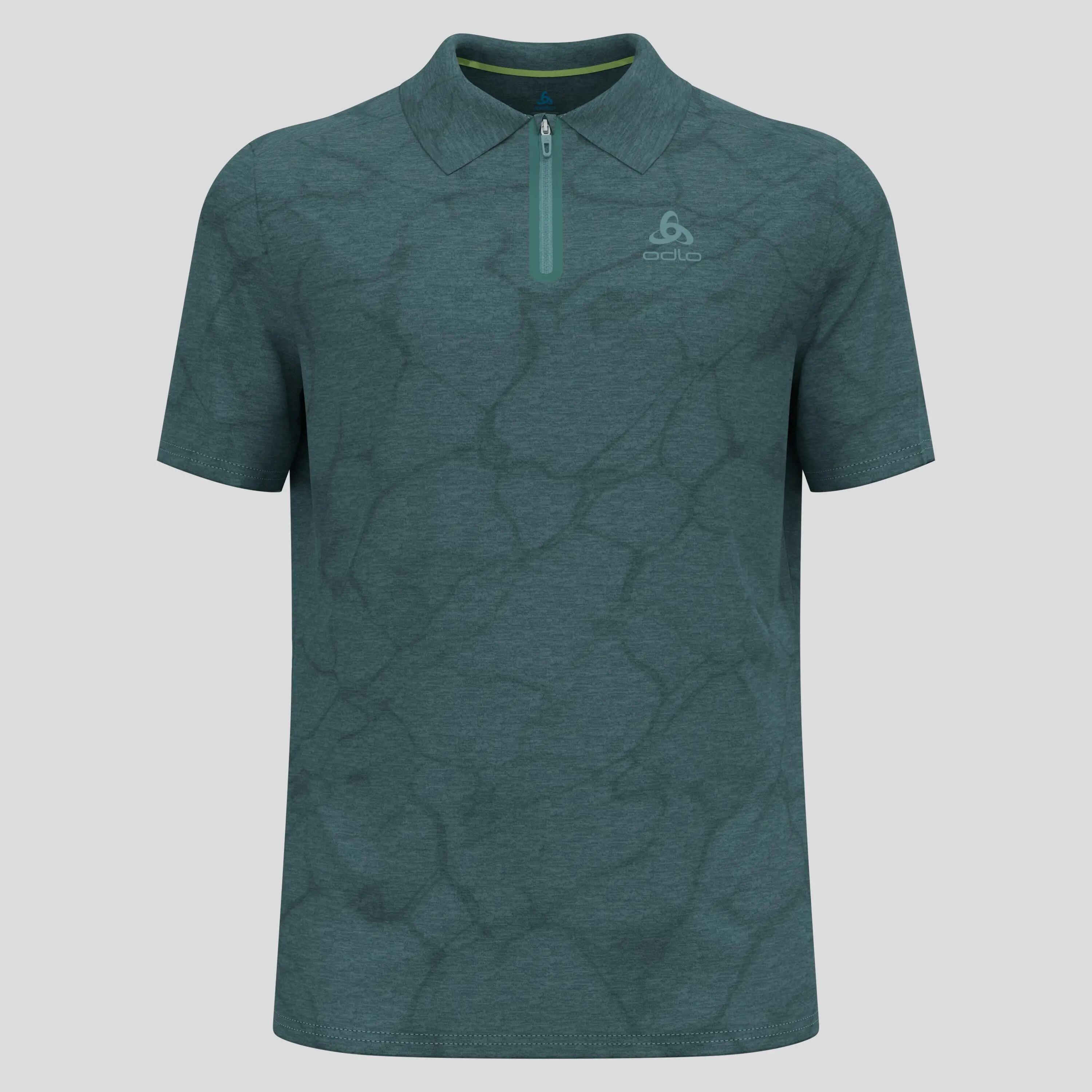 Odlo Ascent Chill-Tec Kurzarm-Poloshirt Grün 4/5