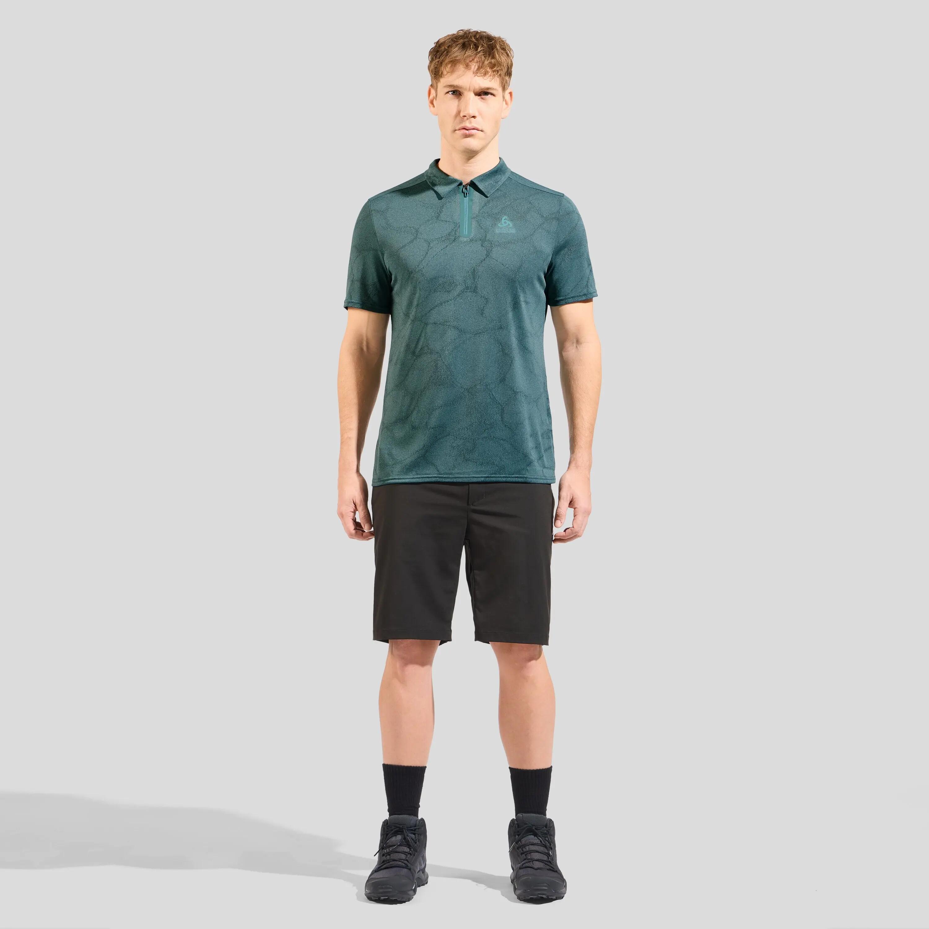 Odlo Ascent Chill-Tec Kurzarm-Poloshirt Grün 3/5