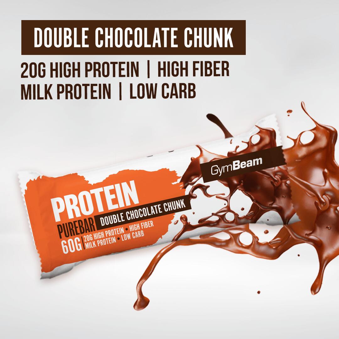 Baton białkowy PureBar 60 g GymBeam podwójna porcja czekolady 4/4