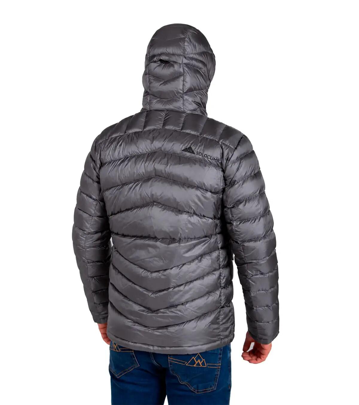 Chaqueta Térmica de Plumas para Montaña y Escalada Ragnarok Hombre Gris-Negro 5/5
