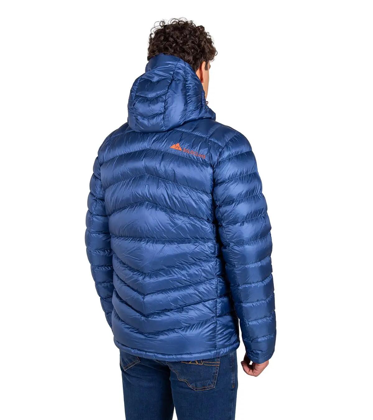 Chaqueta Térmica de Plumas para Montaña y Escalada Ragnarok Hombre Azul-Naranja 5/5