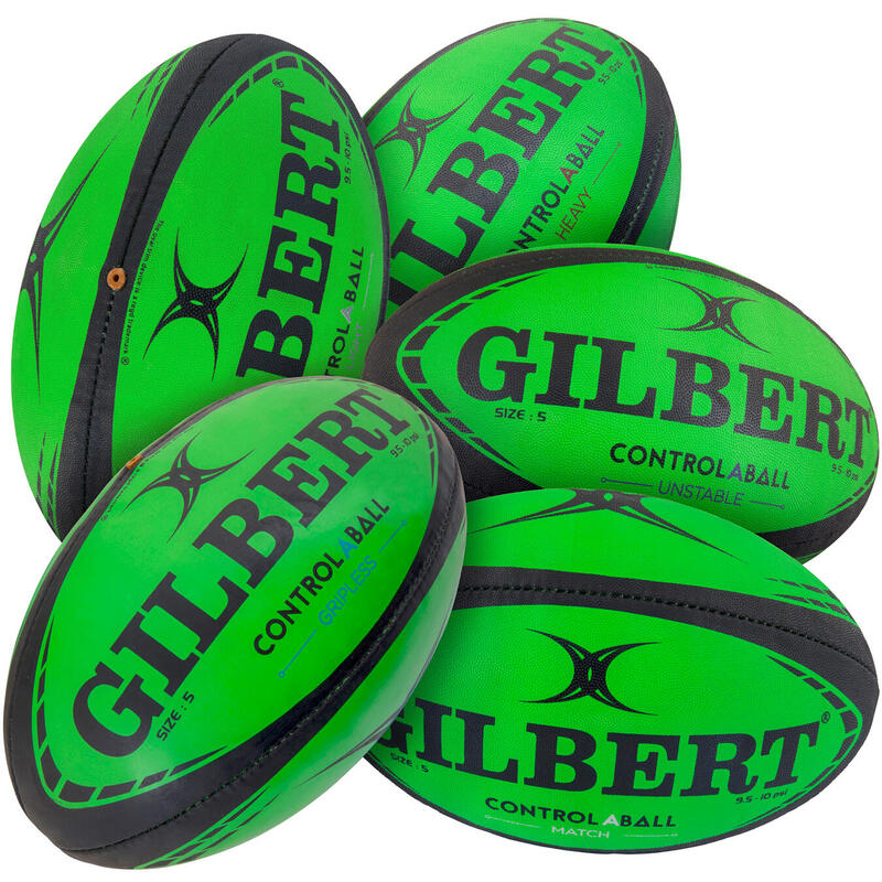 Lot de 5 ballons de rugby Gilbert Pass Catch Skill System (taille 5)