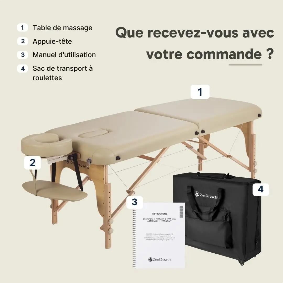 ZENGROWTH Massagetafel Gavia Beige 70cm 4/6