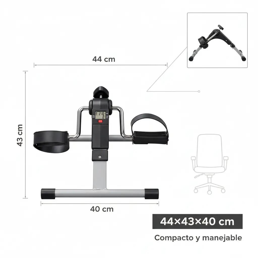 Pedaleador Mini Bicicleta Estática Fitness Unisex con Pantalla LCD PINCHO 4/7