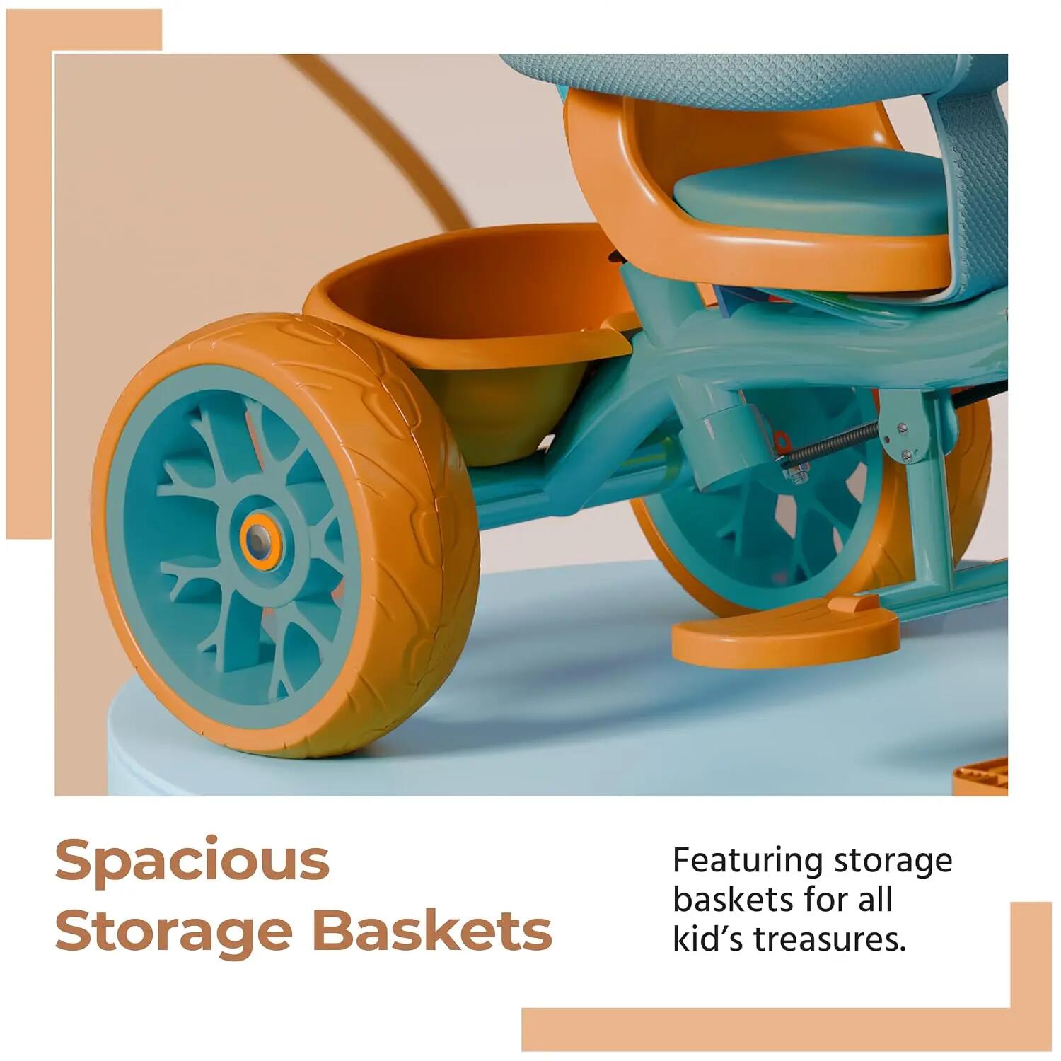 Kids Harness Tricycle | EVA Wheels | Bell and Basket | BIS Certified -  2