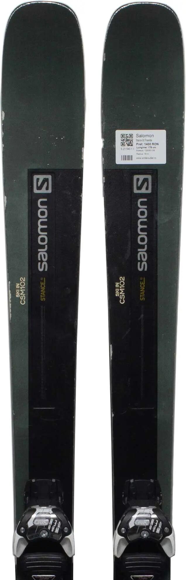 Használt síléc kötéssel - Salomon Stance 90 Freeride 176cm 1/4