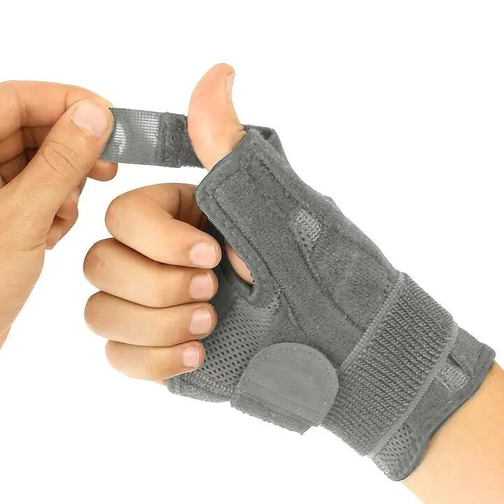 Attelle de poignet ajustable, grise, 17,5 x 14,5 cm, pour le syndrome du canal c 3/6