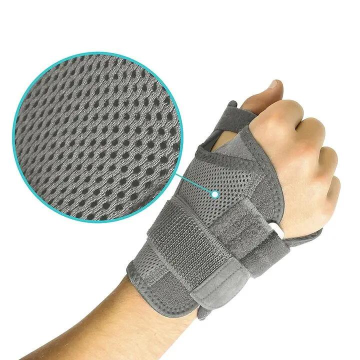 Attelle de poignet ajustable, grise, 17,5 x 14,5 cm, pour le syndrome du canal c 2/6