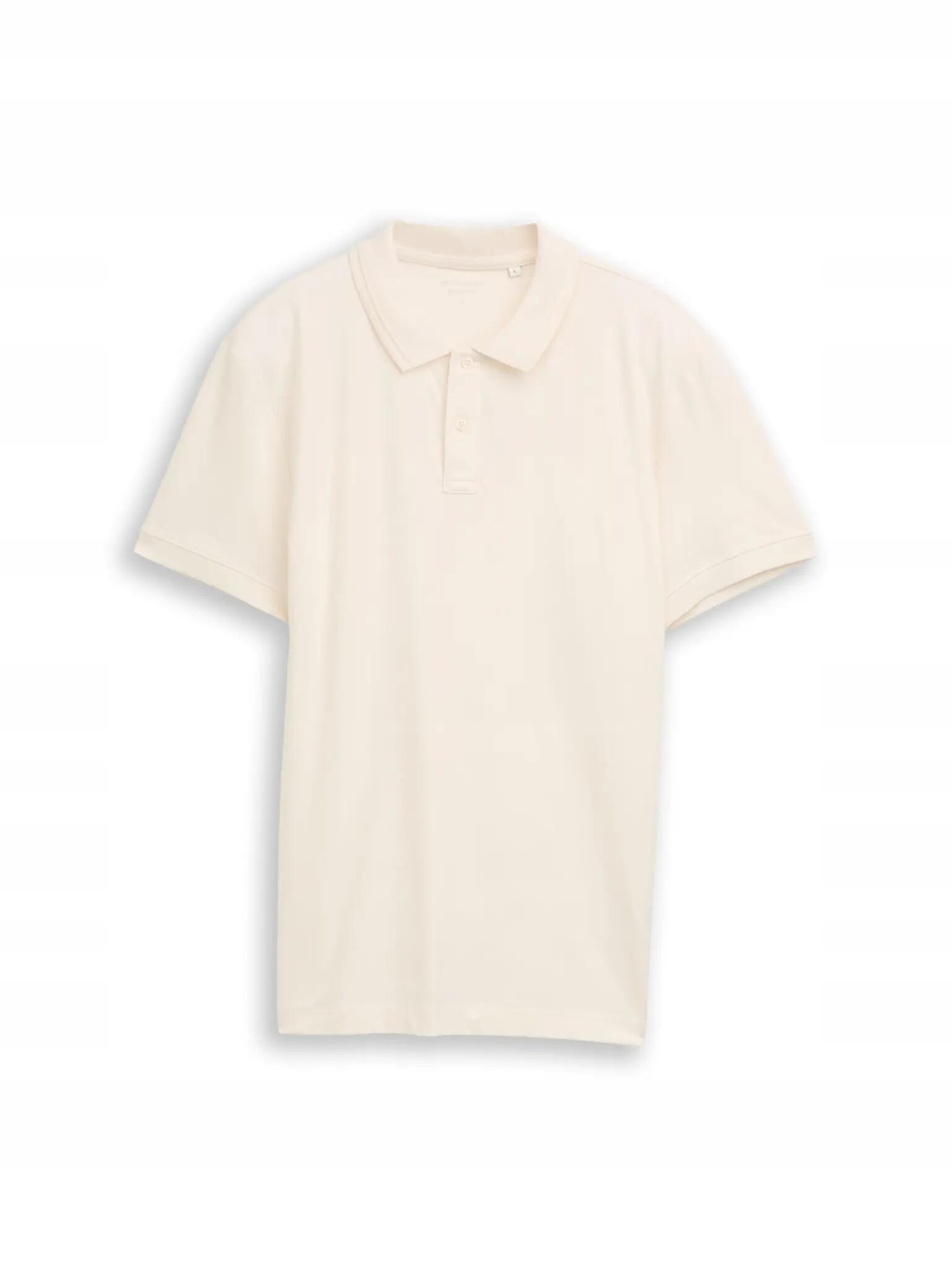 T-SHIRT KOSZULKA POLO MĘSKA TOM TAILOR BAWEŁNIANA GŁADKA KREMOWA 4/9