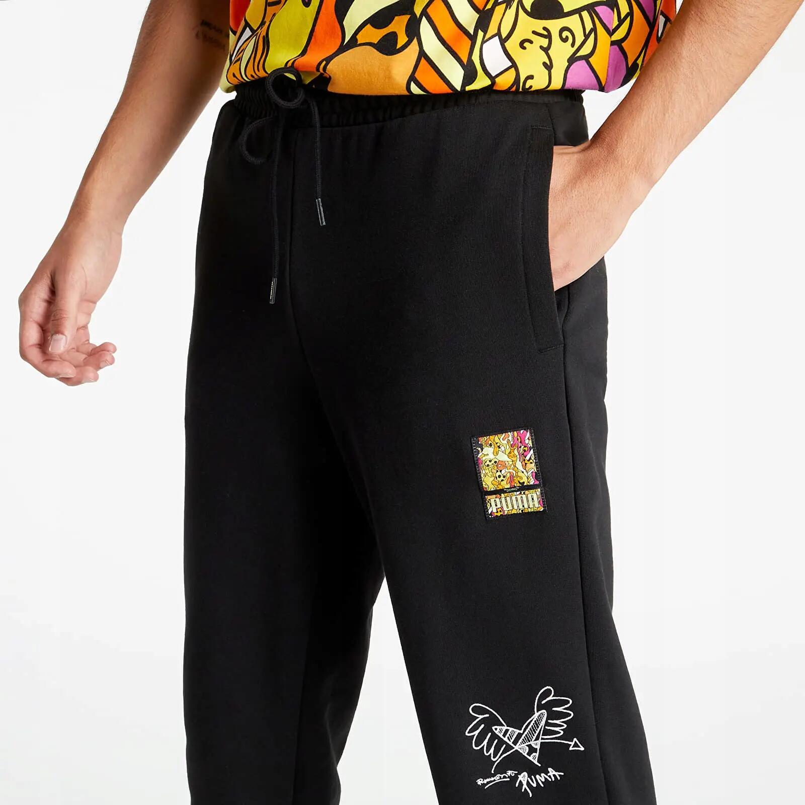 SPODNIE MĘSKIE DRESOWE Puma x BRITTO SPORTOWE PUMA-SPODNIE  CZARNE 3/4