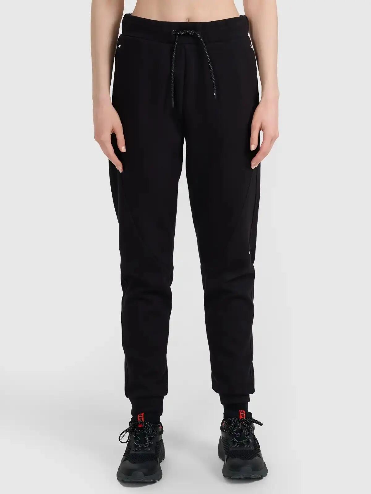 SPODNIE DAMSKIE 4F DRESOWE JOGERRY SPORTOWE    CZARNE 2/6