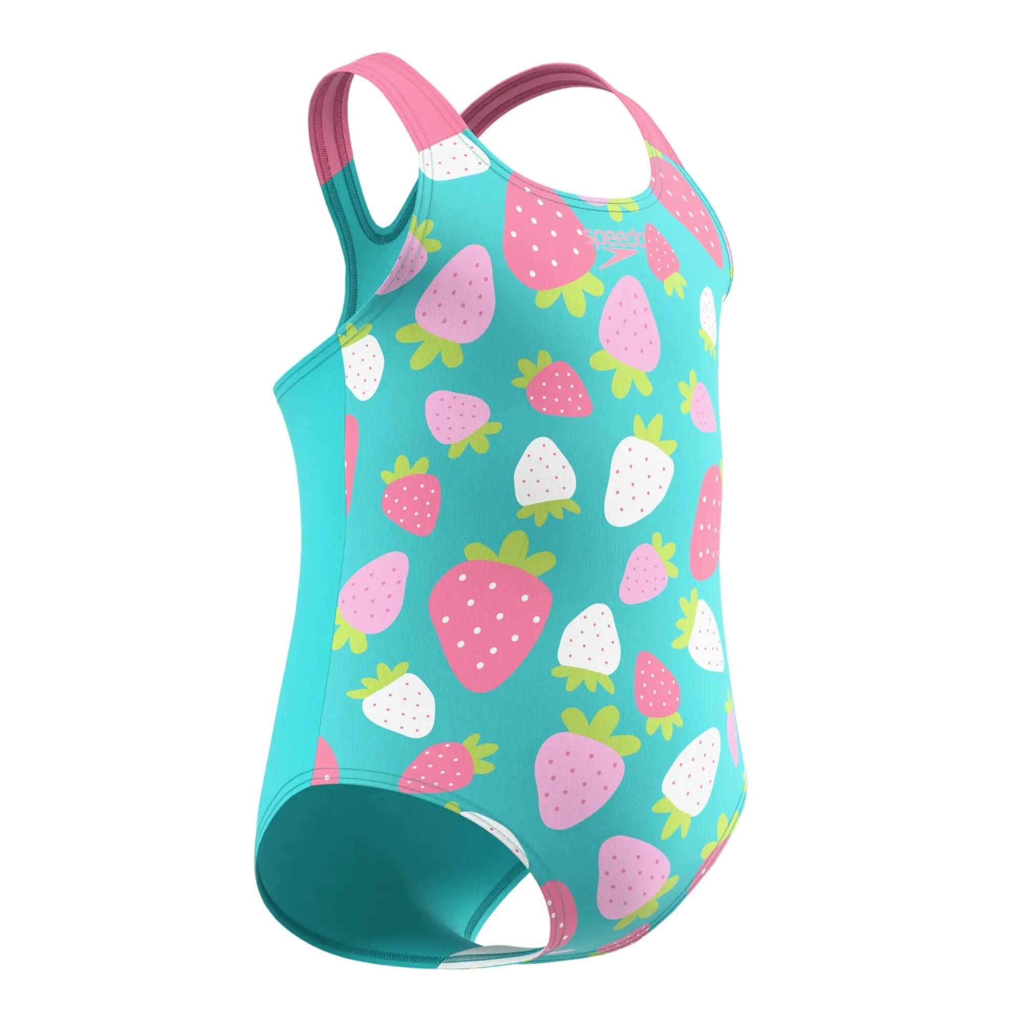Maillot De Bain 1 Pièce Motif/style Fraise Fille (Vert / Rose / Blanc) 5/5