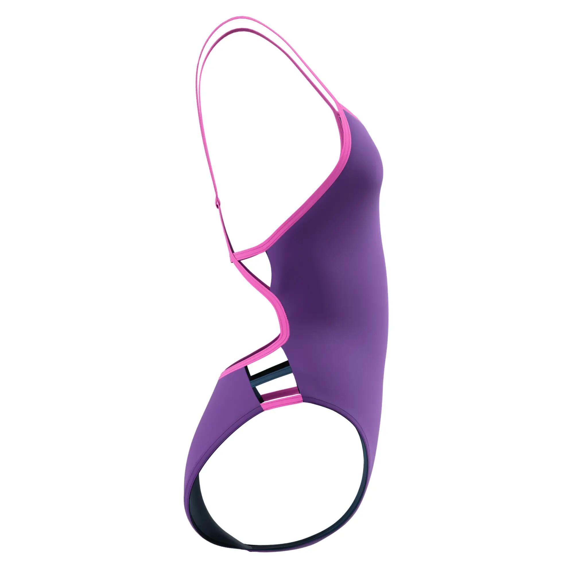 Maillot De Bain 1 Pièce Motif/style Bicolore Femme (Violet) 5/5