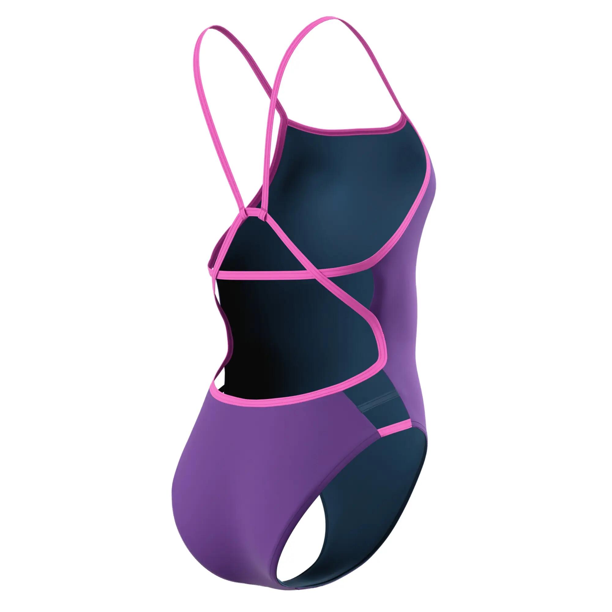 Maillot De Bain 1 Pièce Motif/style Bicolore Femme (Violet) 4/5