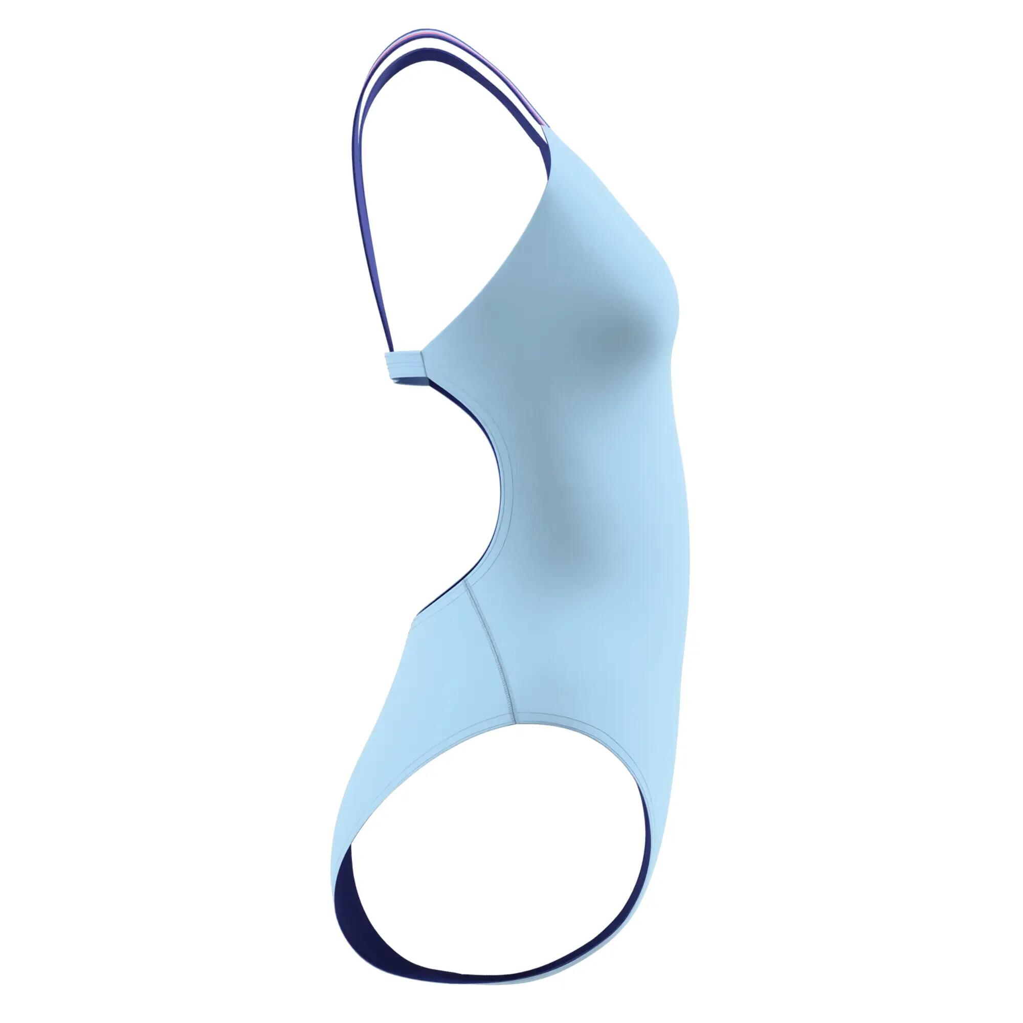 Badeanzug für , VSchnitt, Komfortabel Damen Blau 3/4