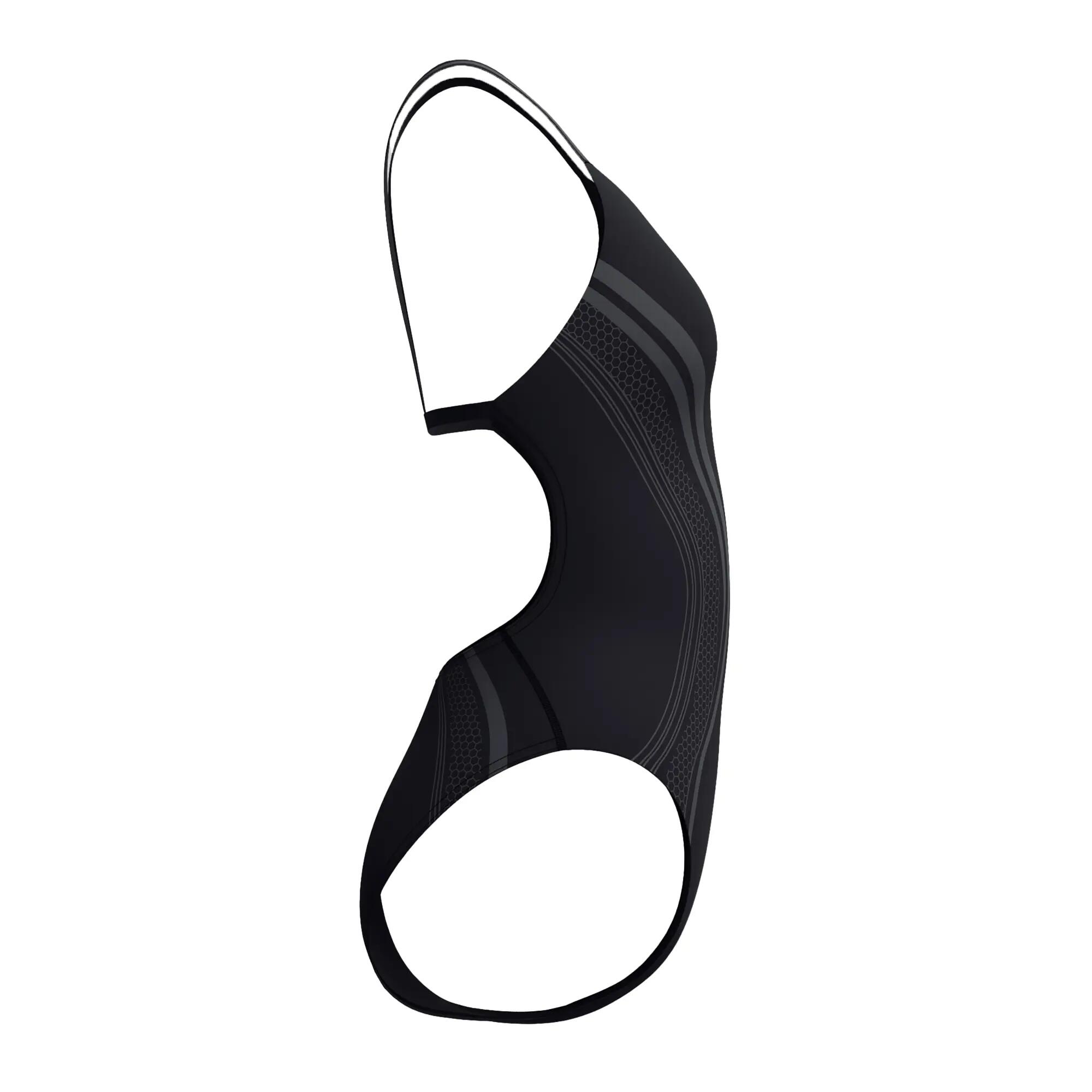 Maillot De Bain 1 Pièce Motif/style Imprimé ACTIVE Femme (Noir Imprimé) 4/7