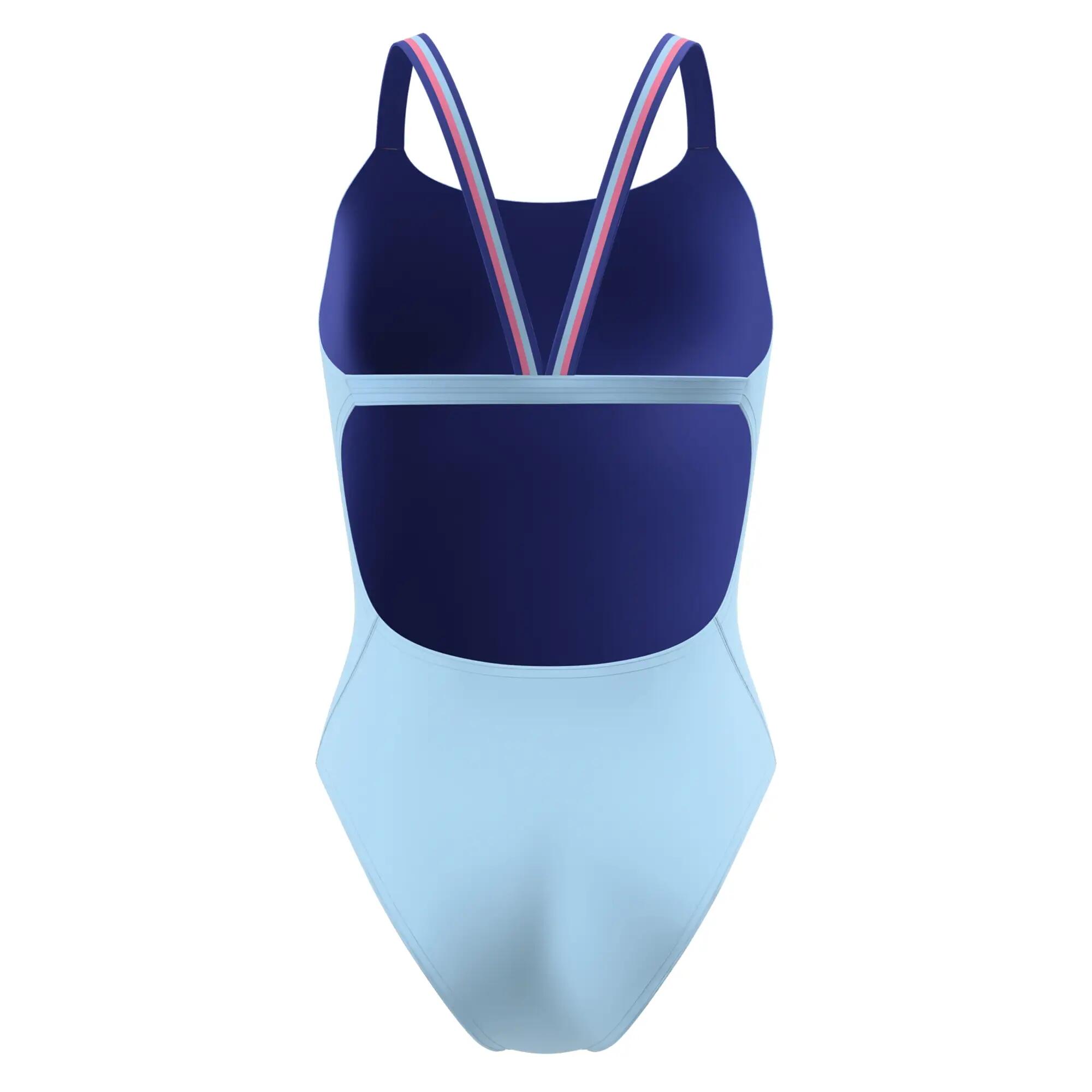 Badeanzug für , VSchnitt, Komfortabel Damen Blau 2/4