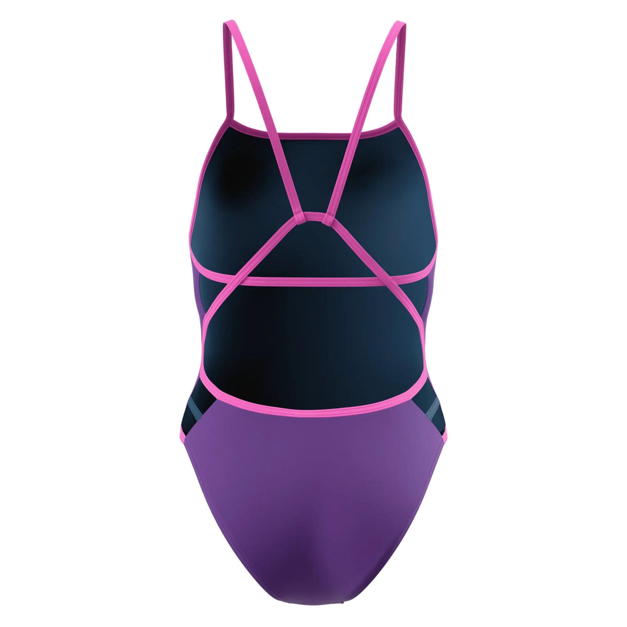Maillot De Bain 1 Pièce Motif/style Bicolore Femme (Violet) 2/5