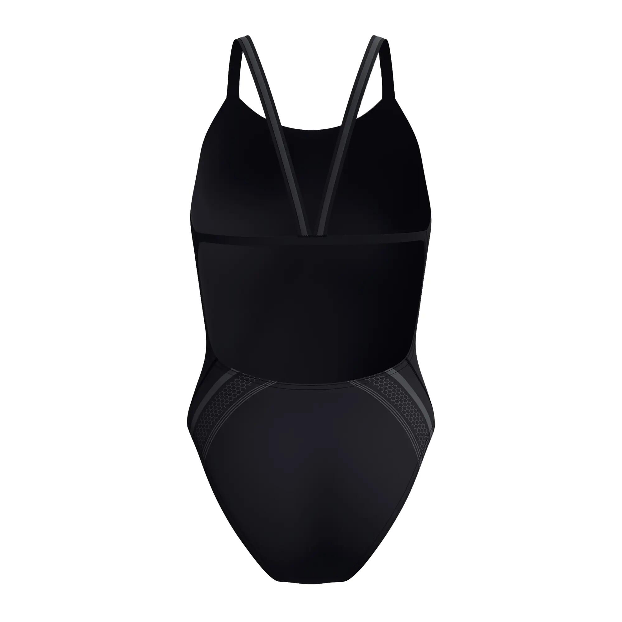 Maillot De Bain 1 Pièce Motif/style Imprimé ACTIVE Femme (Noir Imprimé) 3/7