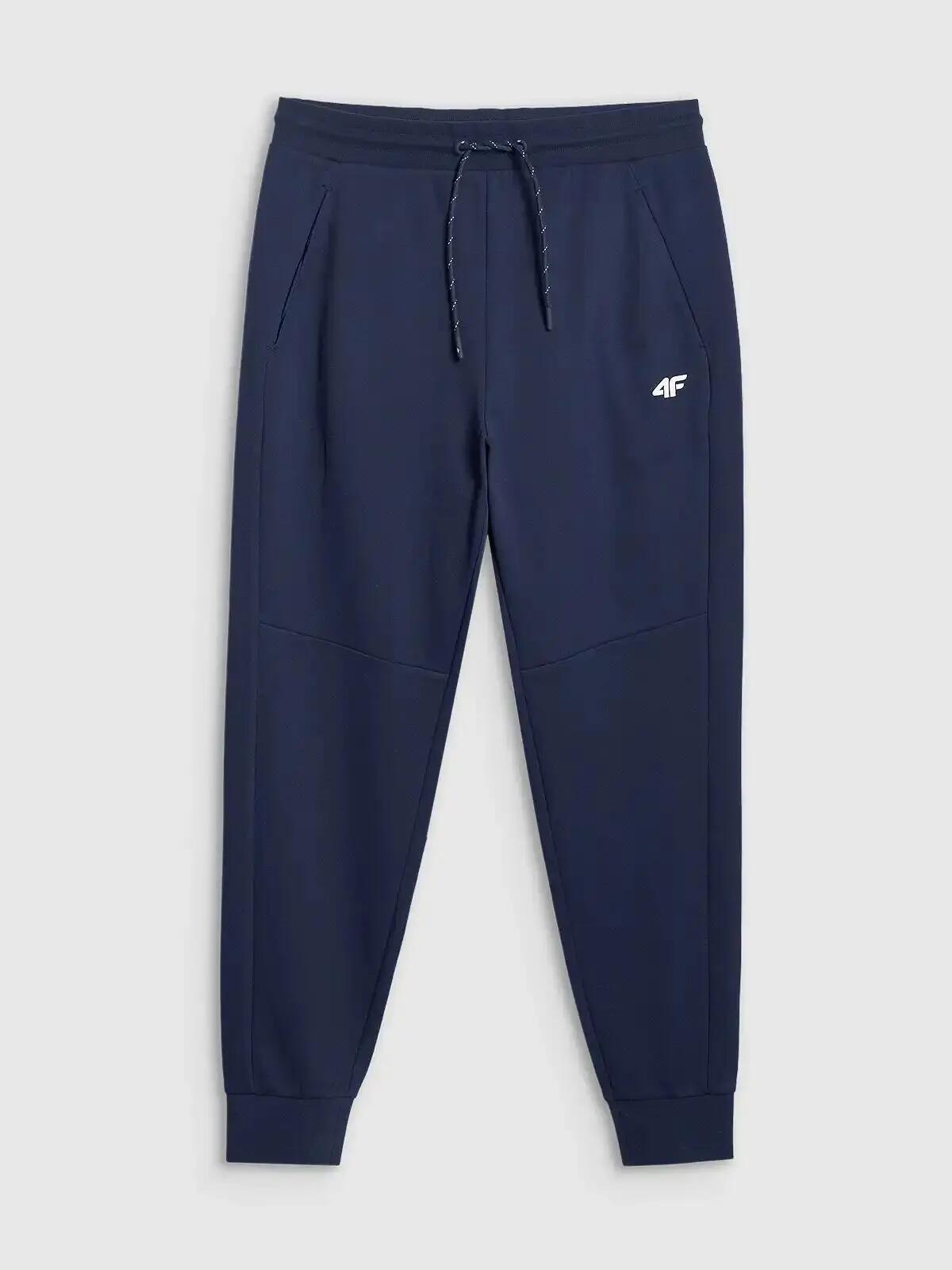 SPODNIE MĘSKIE DRESOWE 4F SPORTOWE DRESY JOGGERY   NIEBIESKIE 5/7