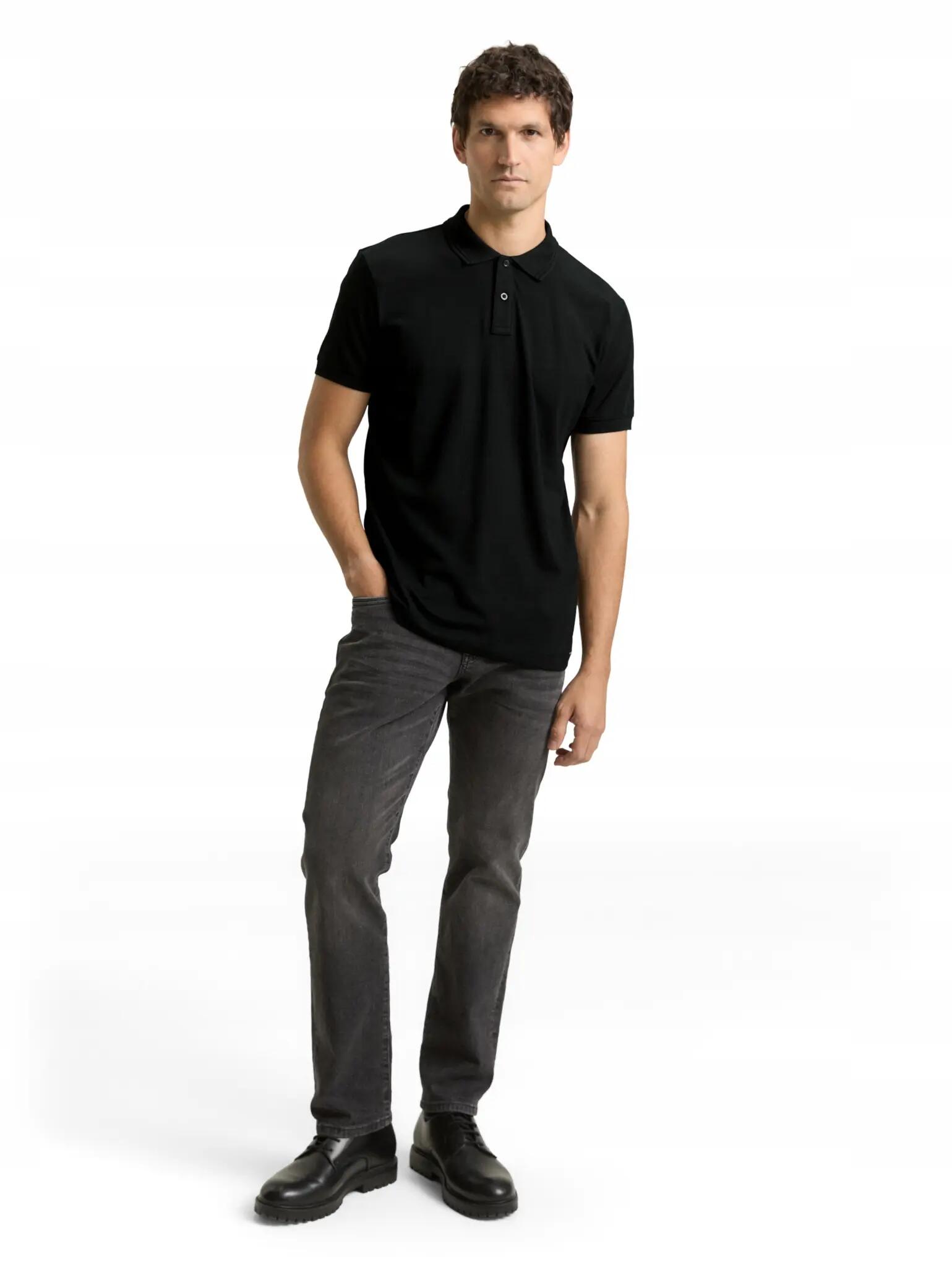 T-SHIRT KOSZULKA POLO MĘSKA TOM TAILOR BAWEŁNIANA GŁADKA CZARNA 4/10