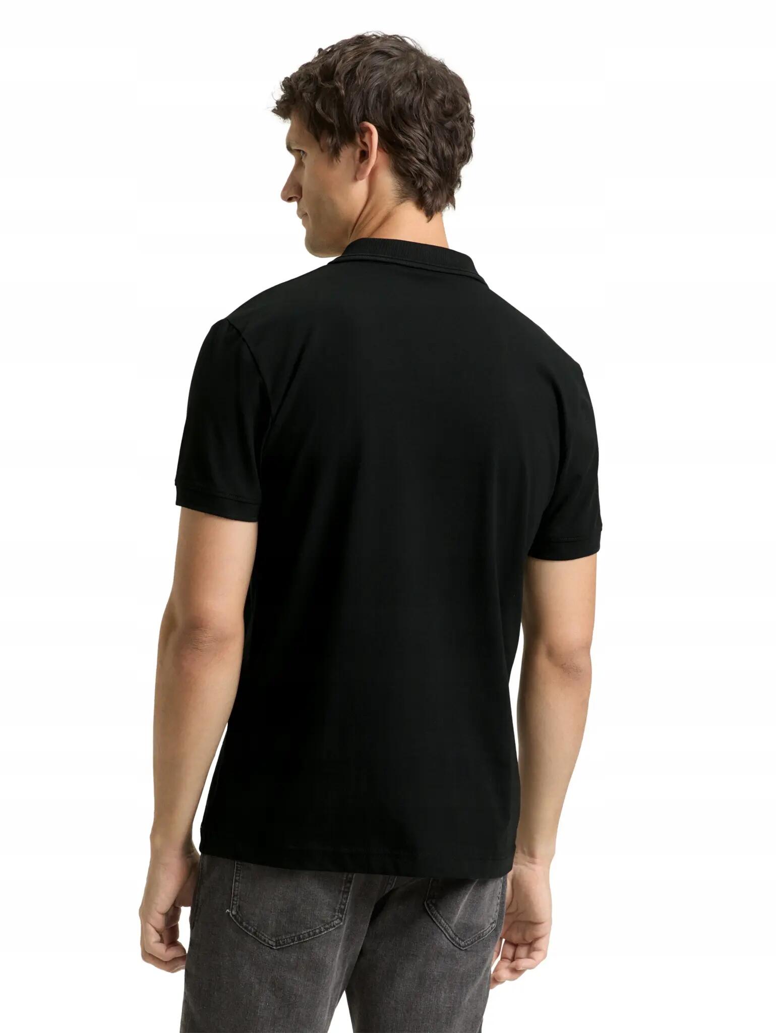 T-SHIRT KOSZULKA POLO MĘSKA TOM TAILOR BAWEŁNIANA GŁADKA CZARNA 2/10