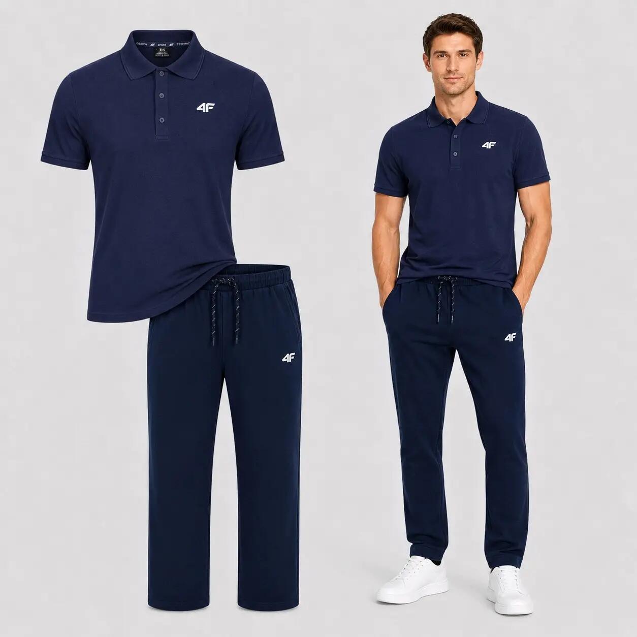 KOMPLET MĘSKI 4F ZESTAW T-SHIRT POLO + SPODNIE CASUAL NA CO 1/10
