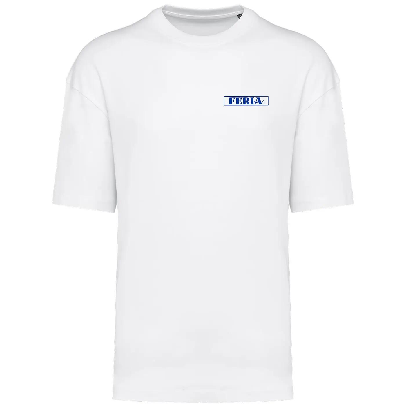 Oversized Feria T-shirt Blauw Unisex Wit 2/2
