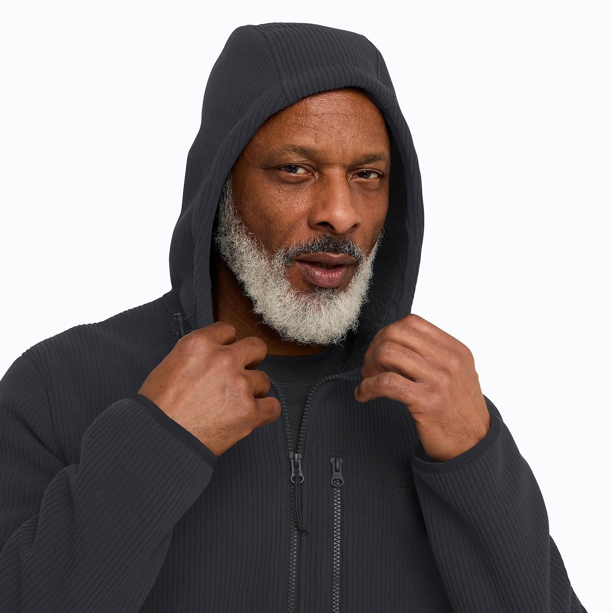 Camisola de trekking masculina Jack Wolfskin Lake Ridge Hooded 4/7