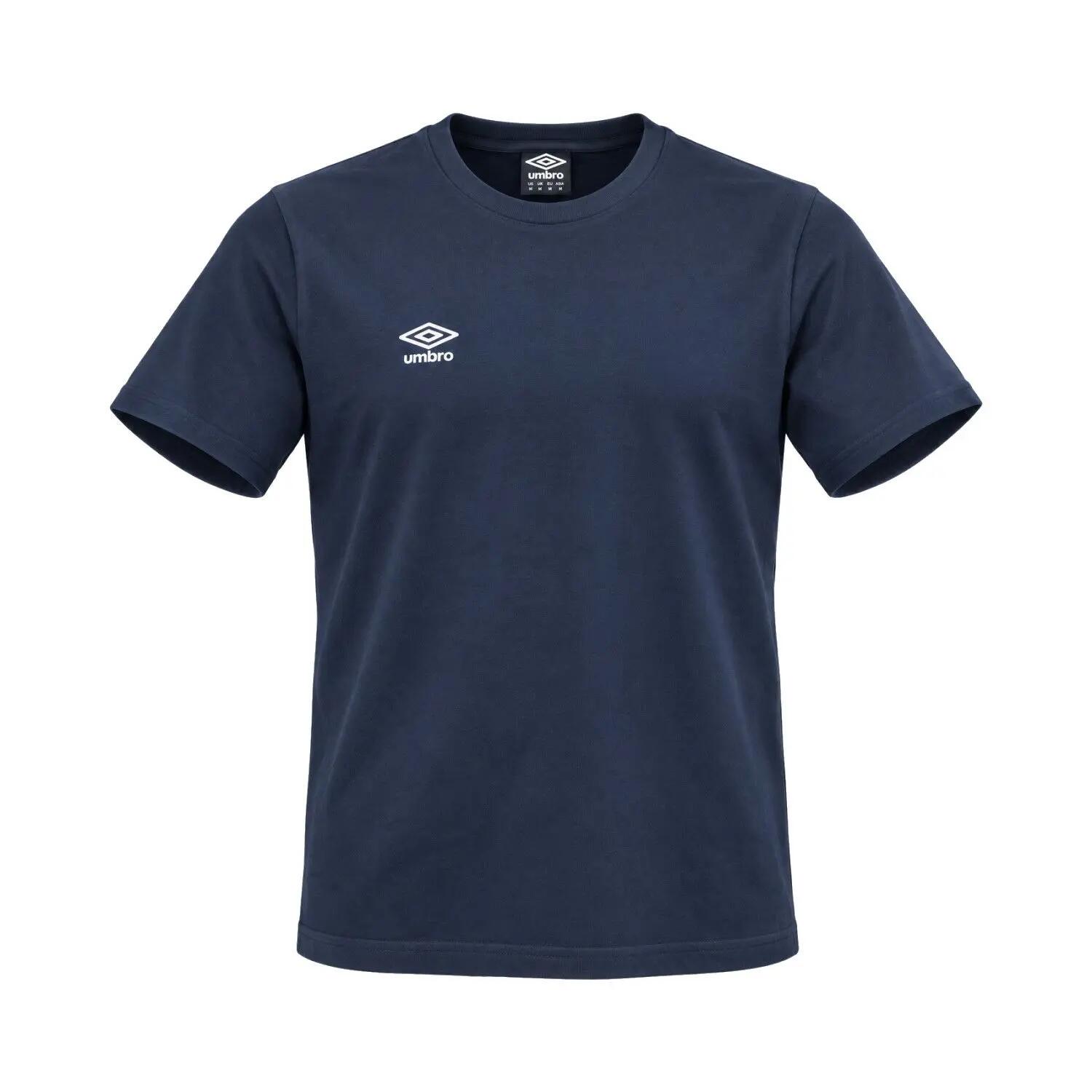 T-shirt homme uni col rond regular en coton avec logo brodé 618290 1/3