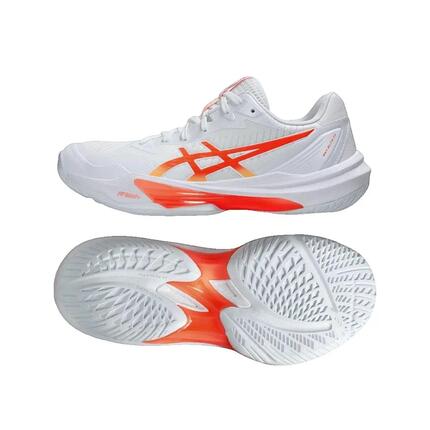 Chaussures de volley ASICS Sky Elite FF 3 Blanche et Corail vif