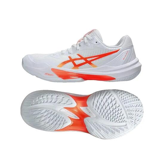 Chaussures de volley ASICS Sky Elite FF 3 Blanche et Corail vif