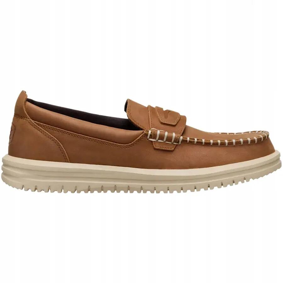 HeyDude Męskie Buty Mokasyny Wsuwane Skórzane Wally NXT Loafer Leather 40 2/4