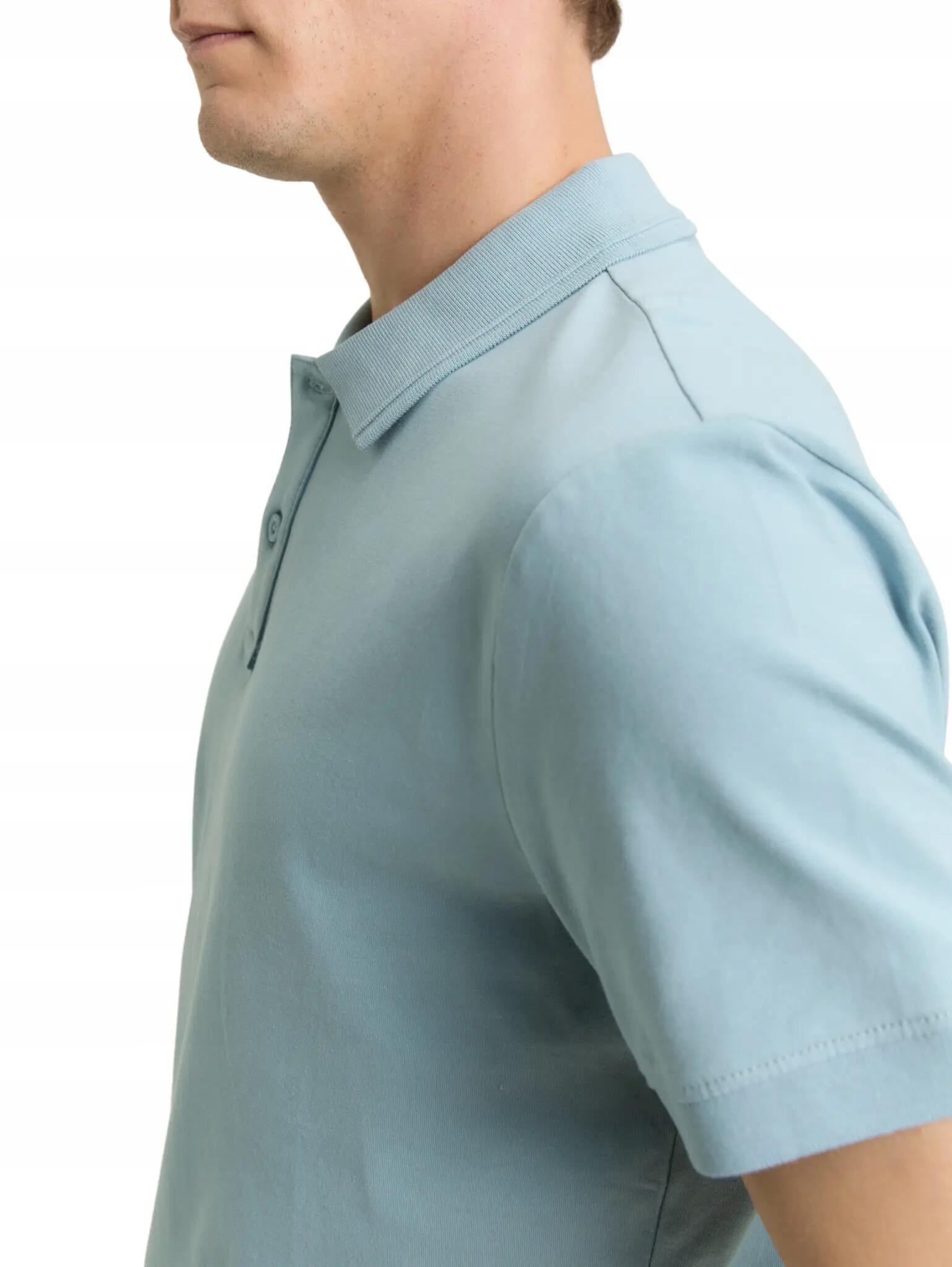 T-SHIRT KOSZULKA POLO MĘSKA TOM TAILOR BAWEŁNIANA GŁADKA NIEBIESKA 3/9