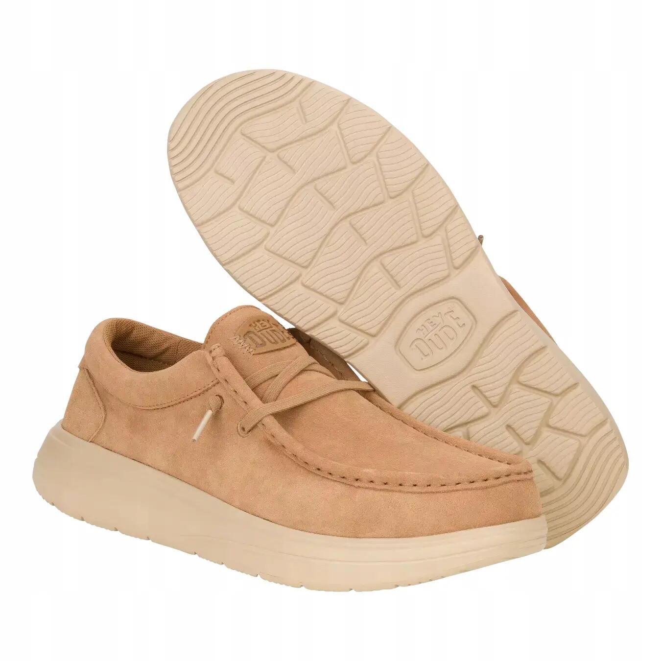HeyDude Męskie Buty Mokasyny Wsuwane Zamszowe Wally Comf Suede 47 3/4
