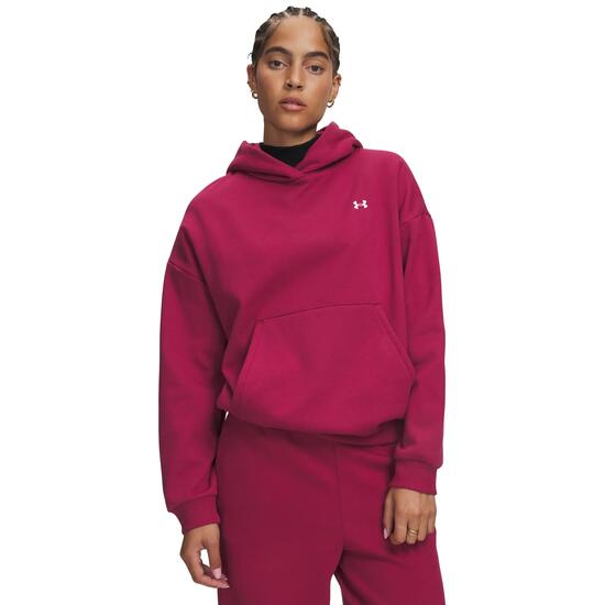 Felpa con cappuccio UA Icon Fleece da donna Bordeaux