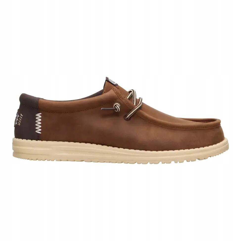 HeyDude Męskie Buty Mokasyny Wsuwane Skórzane Wally Full Grain Leather 40 2/4