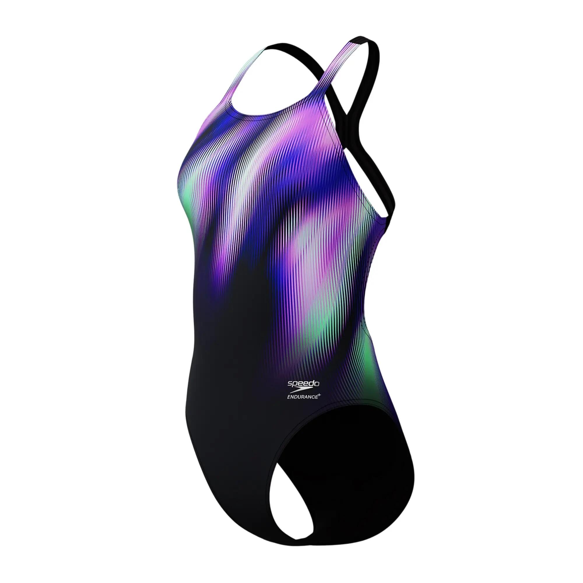 Maillot De Bain 1 Pièce Motif/style Imprimé PLACEMENT Femme (Noir Imprimé) 5/5