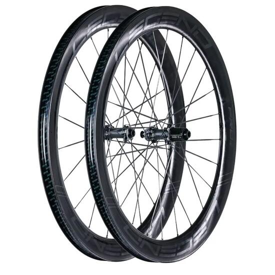 Coppia di ruote bici da strada carbonio 55 mm PRO5 CSR disco raggi in carbonio