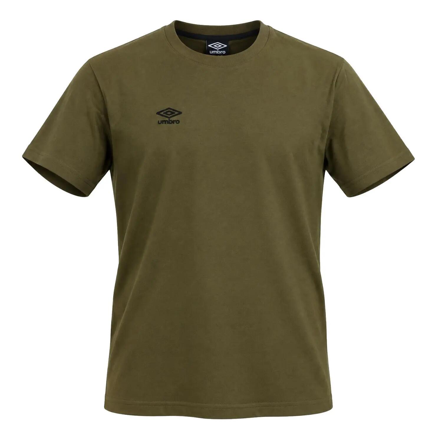 T-shirt homme uni col rond regular en coton avec logo brodé 618290 1/3