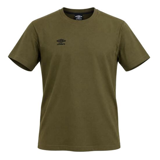 T-shirt homme uni col rond regular en coton avec logo brodé 618290