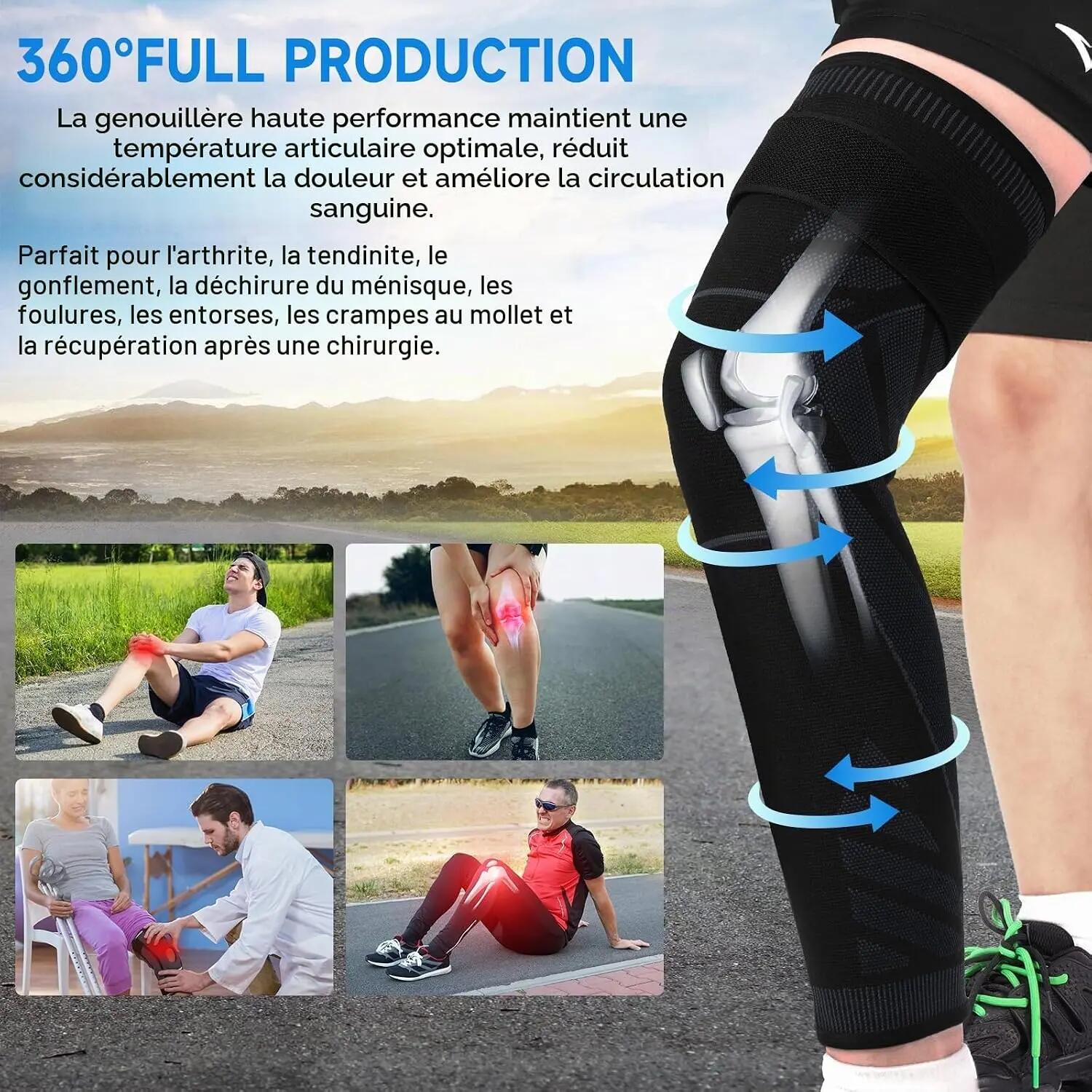Genouillères de compression, lot de 2, genouillères de sport, genouillères ligam 6/8