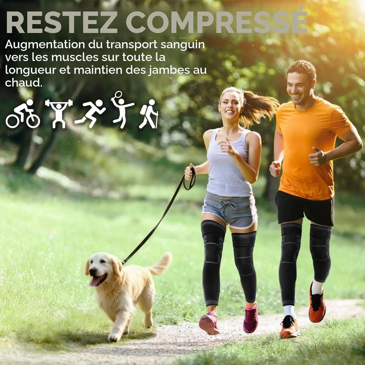 Genouillères de compression, lot de 2, genouillères de sport, genouillères ligam 5/8