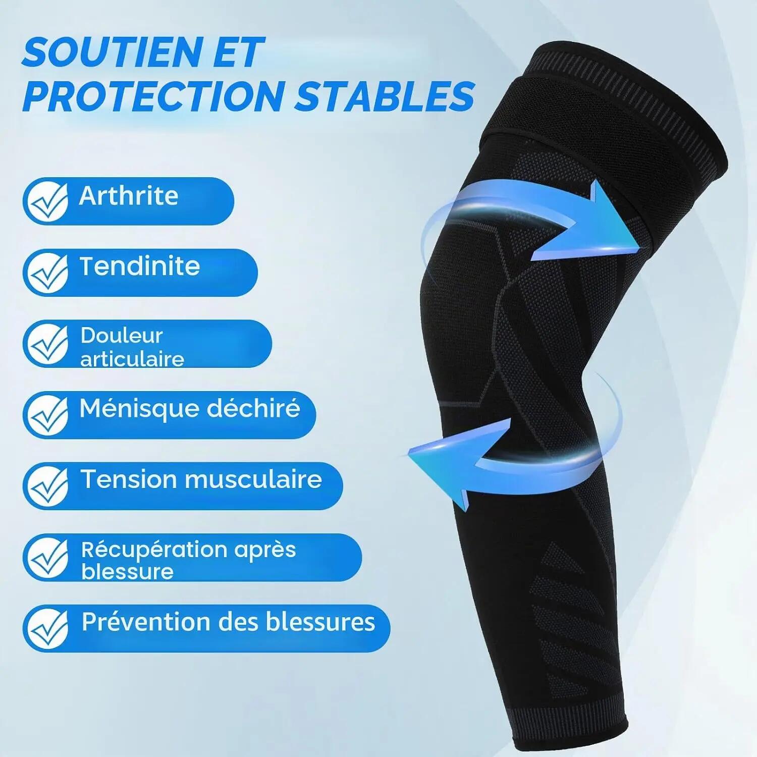 Genouillères de compression, lot de 2, genouillères de sport, genouillères ligam 4/8