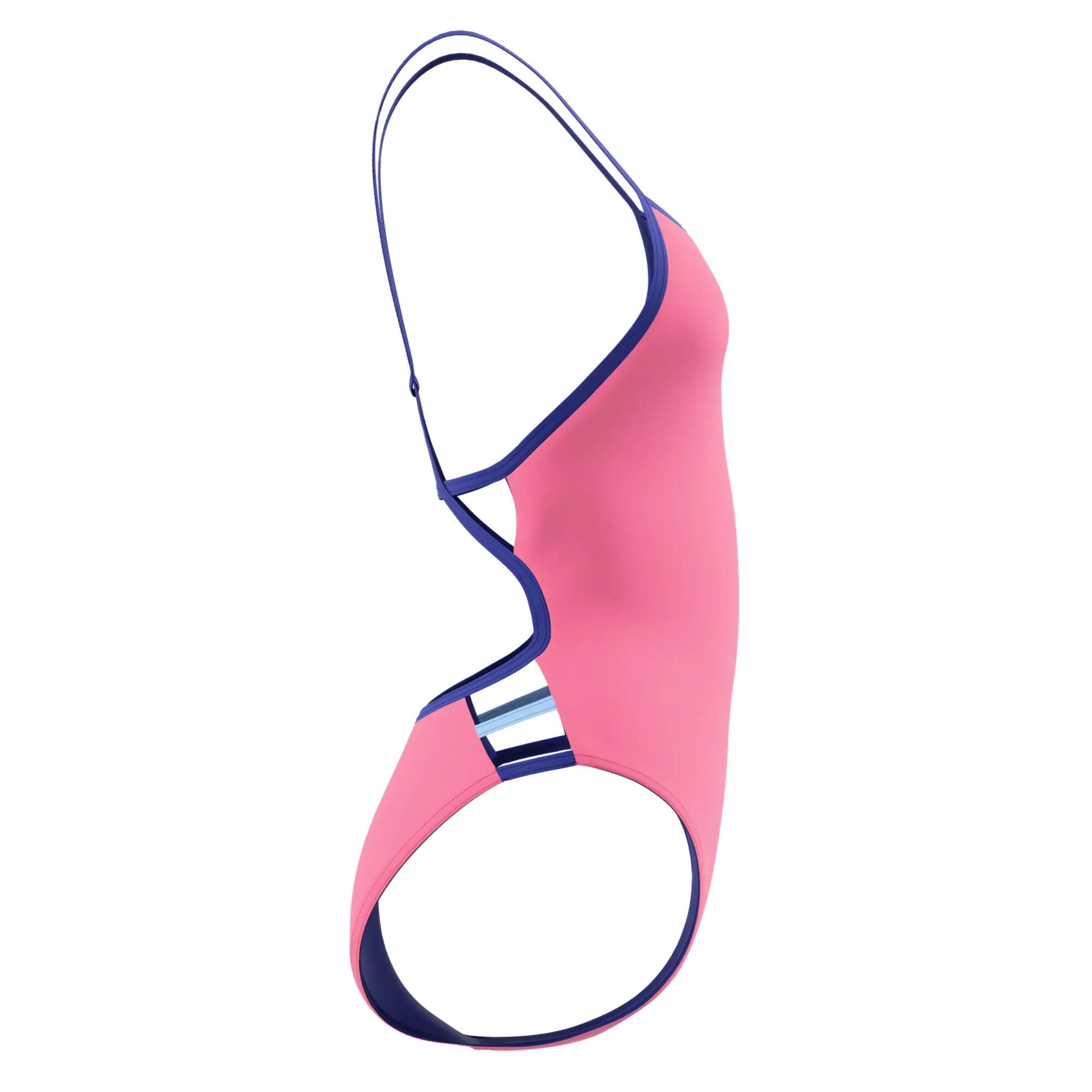 Maillot De Bain 1 Pièce Motif/style Bicolore Femme (Rose) 5/5