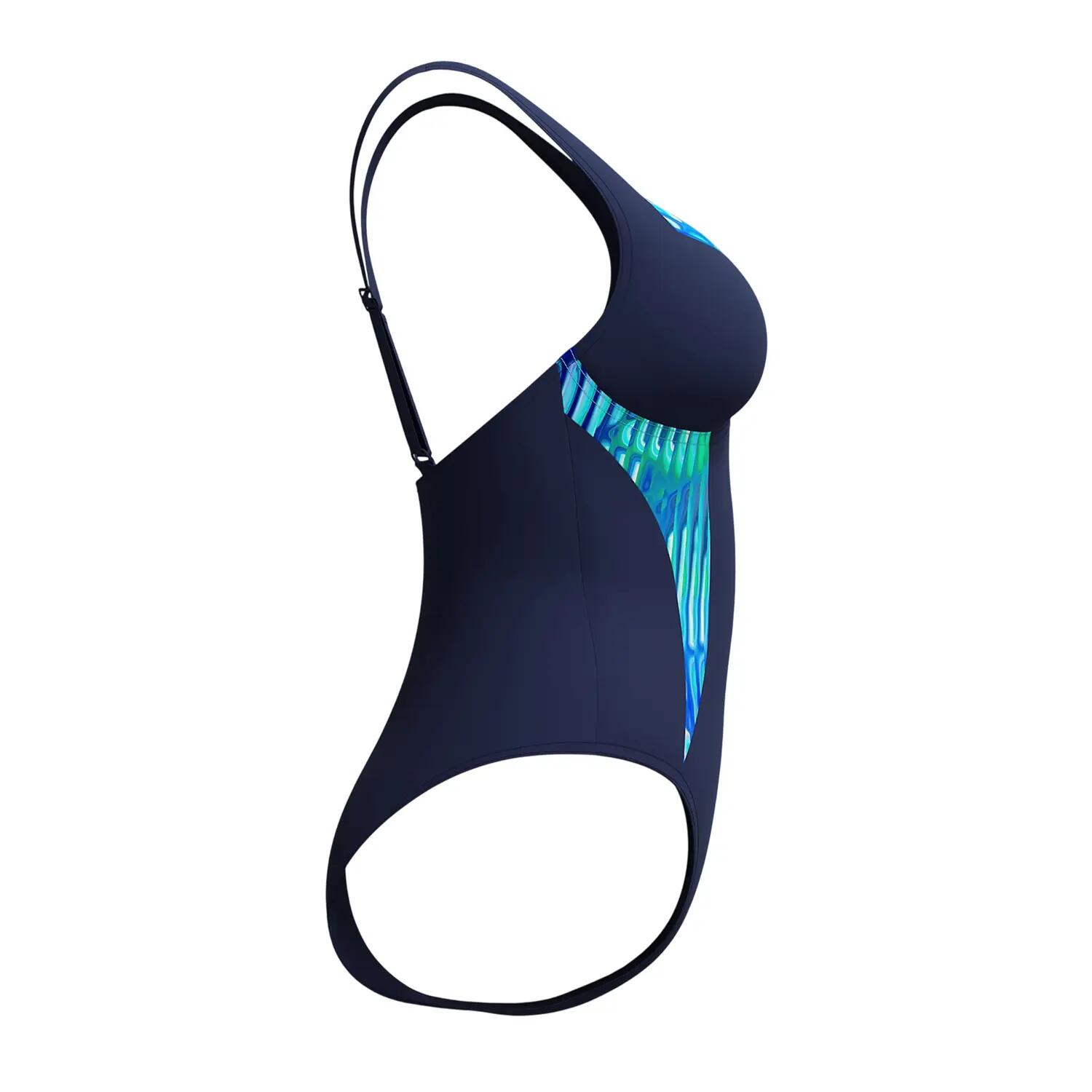 Maillot De Bain 1 Pièce Motif/style Imprimé LUNAELUSTRE Femme (Turquoise Vif) 4/4